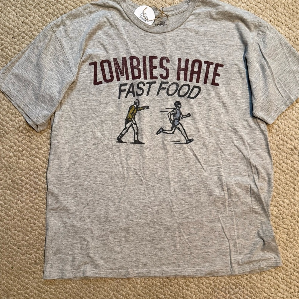 Gray Zombie Graphic T-Shirt